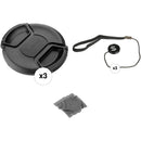 Sensei 52mm Center Pinch Snap-On Lens Cap and Cap Keeper Lens Cap Holder Kit (2-Pack)