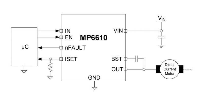 Monolithic Power Systems (MPS) MP6610GJ-P Motor Driver DC Brush 1 Output 3A 4 V To 45 TSOT-23-8 -40&deg;C to 125&deg;C