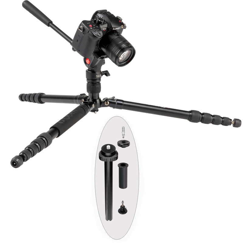 Oben AT-3565 5-Section Aluminum Travel Tripod System & TVH-108 Video Head