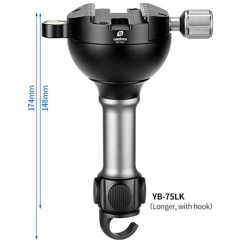 Leofoto YB-75LK Leveling Base with Long Handle and Arca-Type QR Clamp