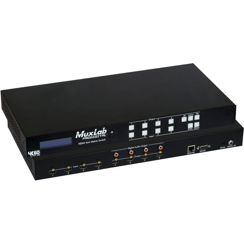 MuxLab 4x4 4K/60 HDMI Matrix Switch (UK)