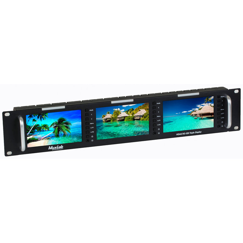 MuxLab 5" HDMI/3G-SDI Triple Display Monitor (EU)