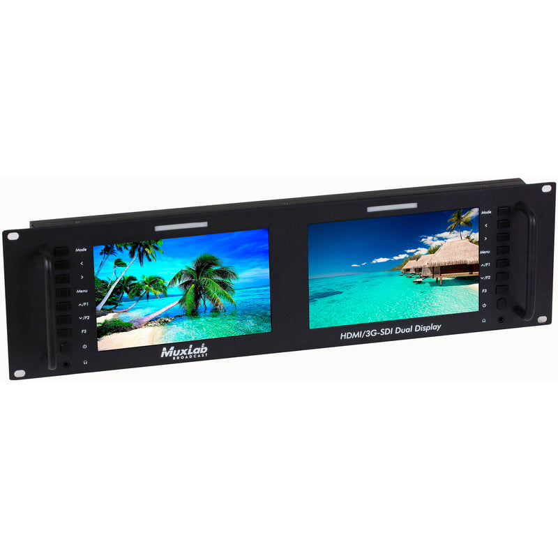 MuxLab 7" HDMI/3G-SDI Dual Display Monitor (EU)