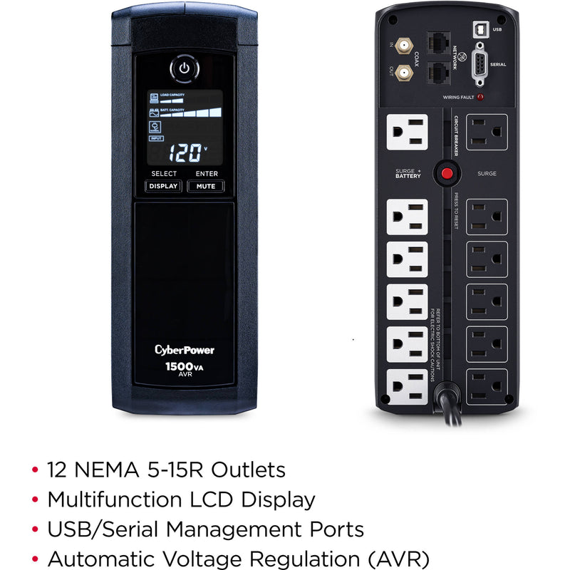 CyberPower 1500VA/900W Mini-Tower AVR UPS