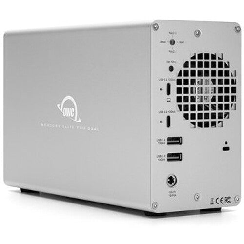 OWC Mercury Elite Pro Dual 8TB 2-Bay USB 3.2 Gen 2 RAID Array with 3-Port Hub (2 x 4TB)