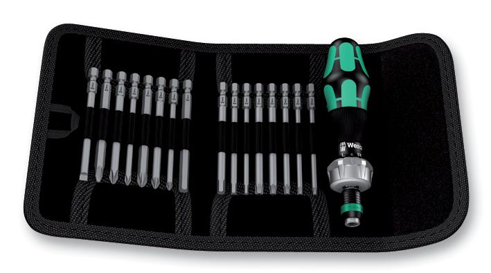 Wera KRAFTFORM KOMPAKT 60 RA Screwdriver Bit Set Ratchet Phillips Pozidrive Torx 17 Pieces