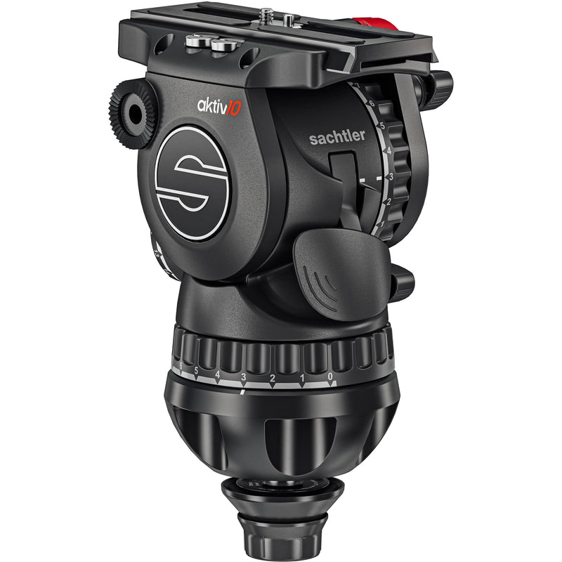 Sachtler aktiv10 Sideload Fluid Head with SpeedLevel & 7-Step Drag for Select Sachtler Tripods ((100mm Ball)