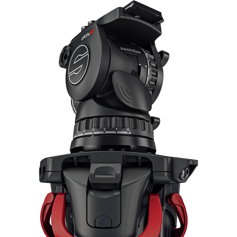 Sachtler aktiv10 Sideload Fluid Head with SpeedLevel & 7-Step Drag for Select Sachtler Tripods ((100mm Ball)