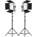 GVM LED Light Panels Studio Soft Video Light Bi-Color 2-Pack with Stand MB832-2L