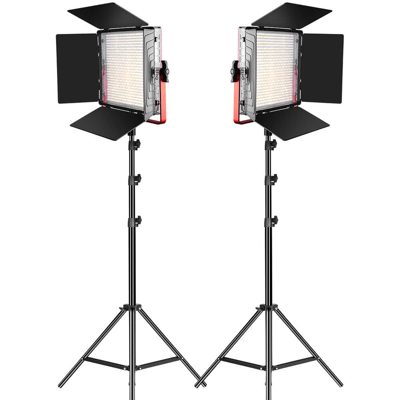 GVM LED Light Panels Studio Soft Video Light Bi-Color 2-Pack with Stand MB832-2L