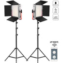 GVM LED Light Panels Studio Soft Video Light Bi-Color 2-Pack with Stand MB832-2L