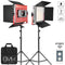 GVM LED Light Panels Studio Soft Video Light Bi-Color 2-Pack with Stand MB832-2L