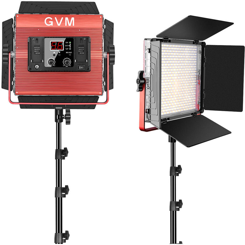 GVM LED Light Panels Studio Soft Video Light Bi-Color 2-Pack with Stand MB832-2L