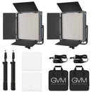 GVM LED1200 Bi-Color LED Light Panel 2-Light Kit with Stands