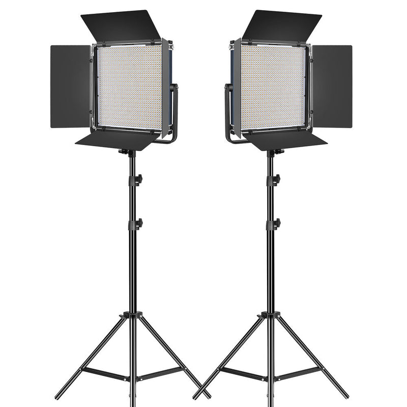 GVM LED1200 Bi-Color LED Light Panel 2-Light Kit with Stands