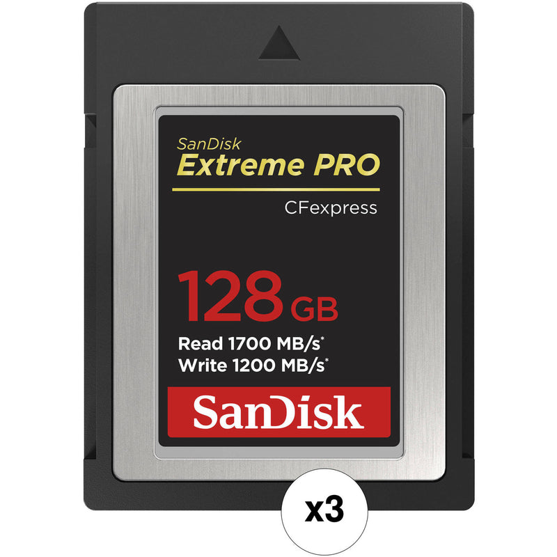 SanDisk 256GB Extreme PRO CFexpress Card Type B (3-Pack)