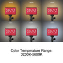 GVM Variable-Color On-Camera LED Light Kit with Mini Tripod & Suction Mount