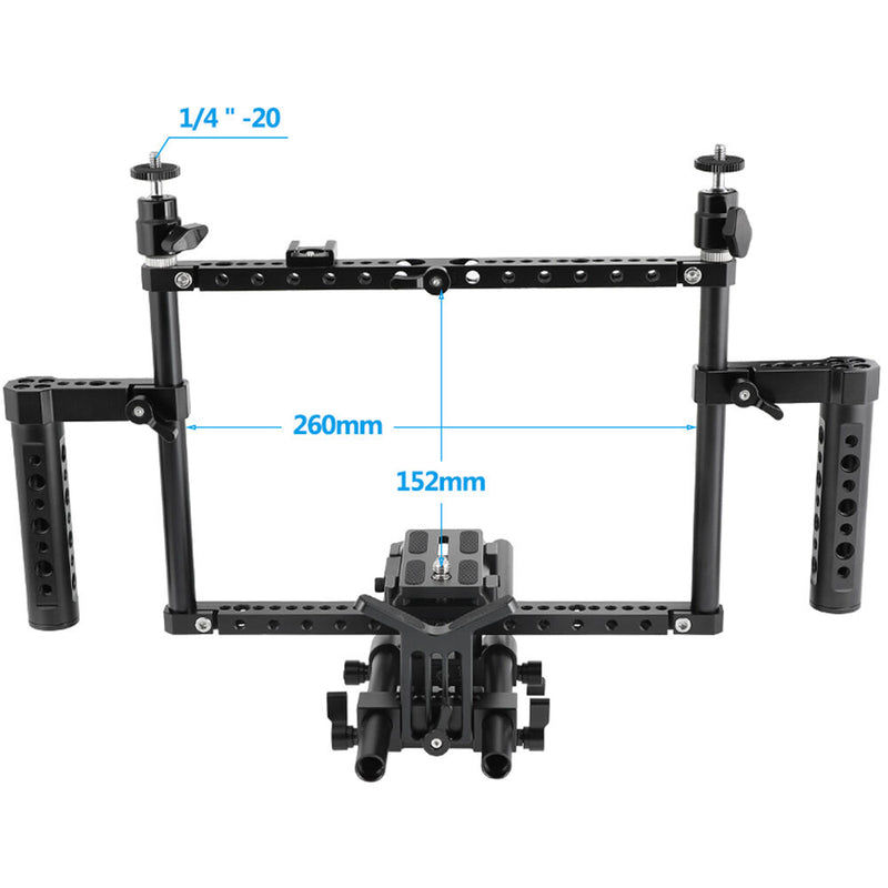 CAMVATE Cage-Style Camera Rig with Baseplate & Dual Handgrips