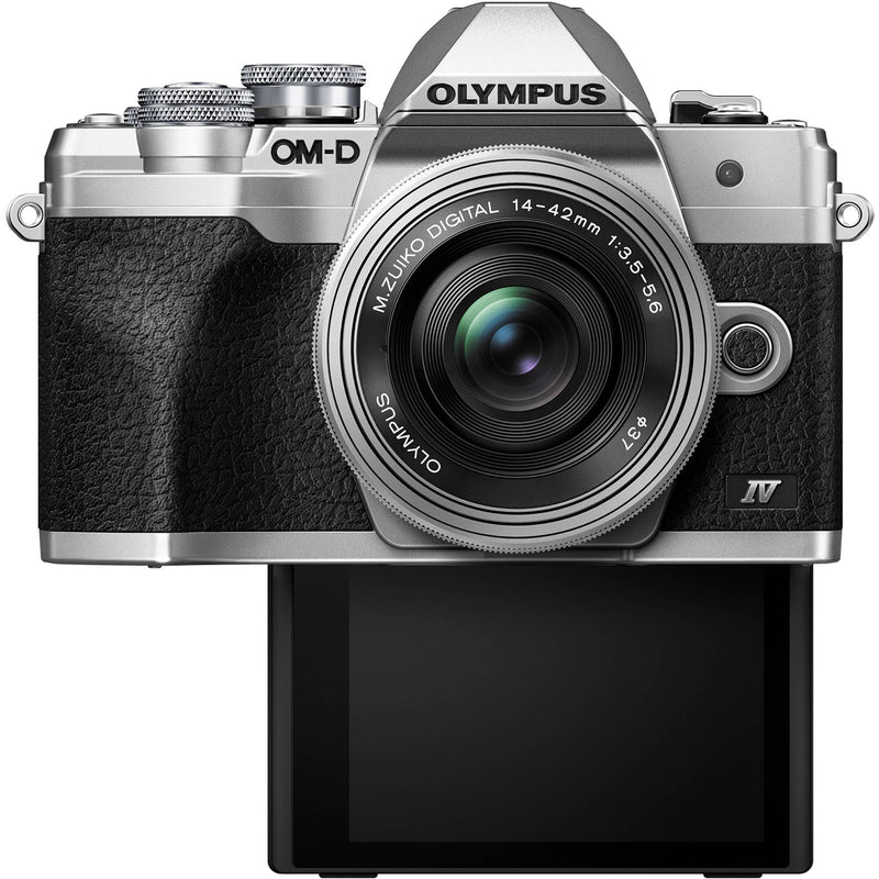 Olympus OM-D E-M10 Mark IV Mirrorless Digital Camera with 14-42mm Lens (Silver)