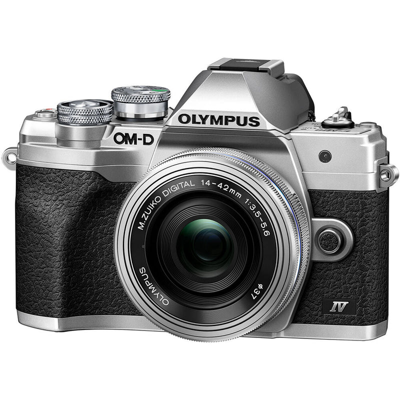 Olympus OM-D E-M10 Mark IV Mirrorless Digital Camera with 14-42mm Lens (Silver)