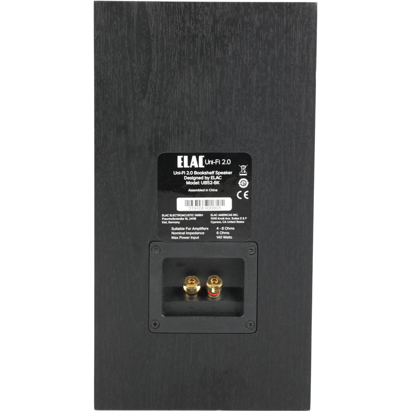 ELAC Uni-Fi 2.0 UB52 3-Way Bookshelf Speakers (Black, Pair)