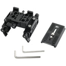 CAMVATE Manfrotto-Type Quick Release Baseplate with 15mm LWS Rod Support