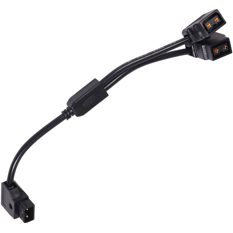 ProAm USA D-Tap Male to 2 D-Tap Female Multi Hub Splitter Power Tap Cable for V-Mount Batteries (10")