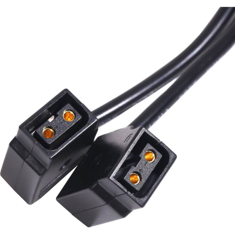 ProAm USA D-Tap Male to 2 D-Tap Female Multi Hub Splitter Power Tap Cable for V-Mount Batteries (10")