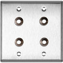 My Custom Shop Four Stereo 1/4" 2-Gang Wall Plate (White Lexan)