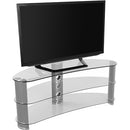 Avf Group TV Stand - Curve - Shaped Plus - 1200 (Silver Effect/Clear Glass)