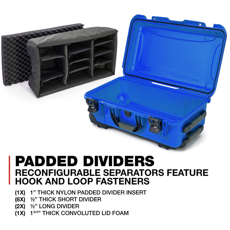 Nanuk 935 Wheeled Hard Utility Case with Padded Divider Insert (Blue)