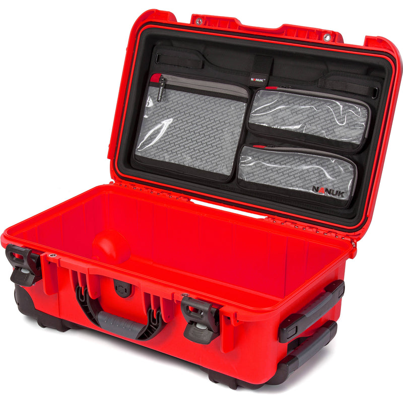 Nanuk 935 Wheeled Hard Utility Case with Padded Divider Insert & Lid Organizer (Red)