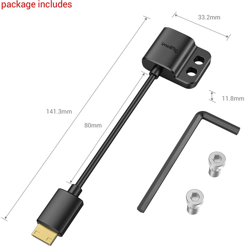 SmallRig Ultra-Slim Female HDMI Type A to Male Mini-HDMI Type C Adapter Cable