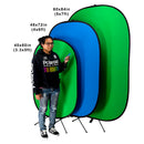 FotodioX Collapsible Portable Background with Stand (40 x 60", Chroma Blue/Chroma Green)