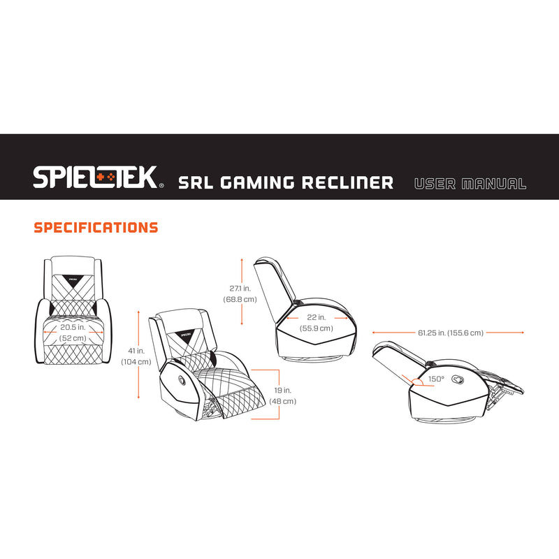 Spieltek SRL Gaming Recliner (Black/Red)