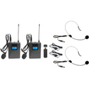 VocoPro USB-CAST-BODYPACK 2-Person USB Digital Wireless Bodypack System with Headset/Lavalier Mics and Instrument Cable (900 MHz)