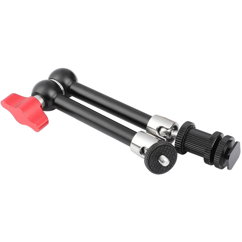 CAMVATE 11" Magic Arm with Stainless Steel Joints, Red Lock & Shoe Mount Adapter