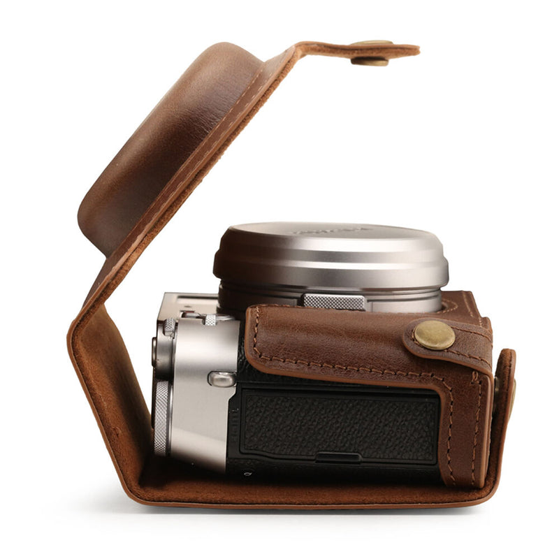 MegaGear Ever Ready Top Grain Leather Camera Case for FUJIFILM X100V (Brown)