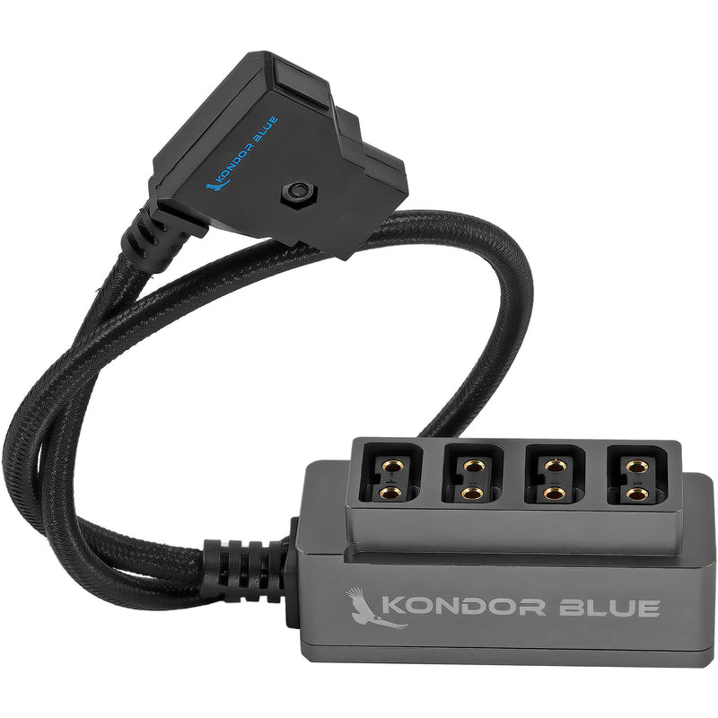 Kondor Blue Male D-Tap to 4-Port Female D-Tap Splitter Hub (16")