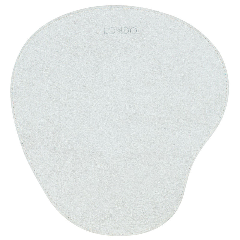 Londo Leather Oval Mouse Pad with Wrist Rest (White)