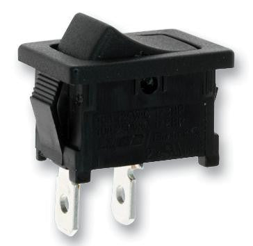 TE CONNECTIVITY 1634202-1 Rocker Switch, Non Illuminated, SPST, Off-On, Black, Panel, 16 A