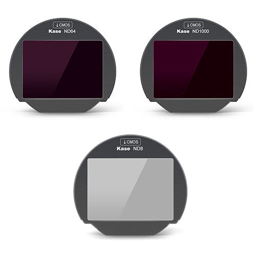 Kase 3-in-1 Clip-In ND8, ND64, ND1000 Solid Neutral Density Filter Set for FUJIFILM X-T / X-Pro (3, 6, and 10 Stops)