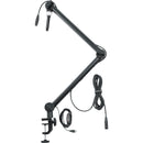 Gator Professional Broadcast Boom Mic Stand with LED Light