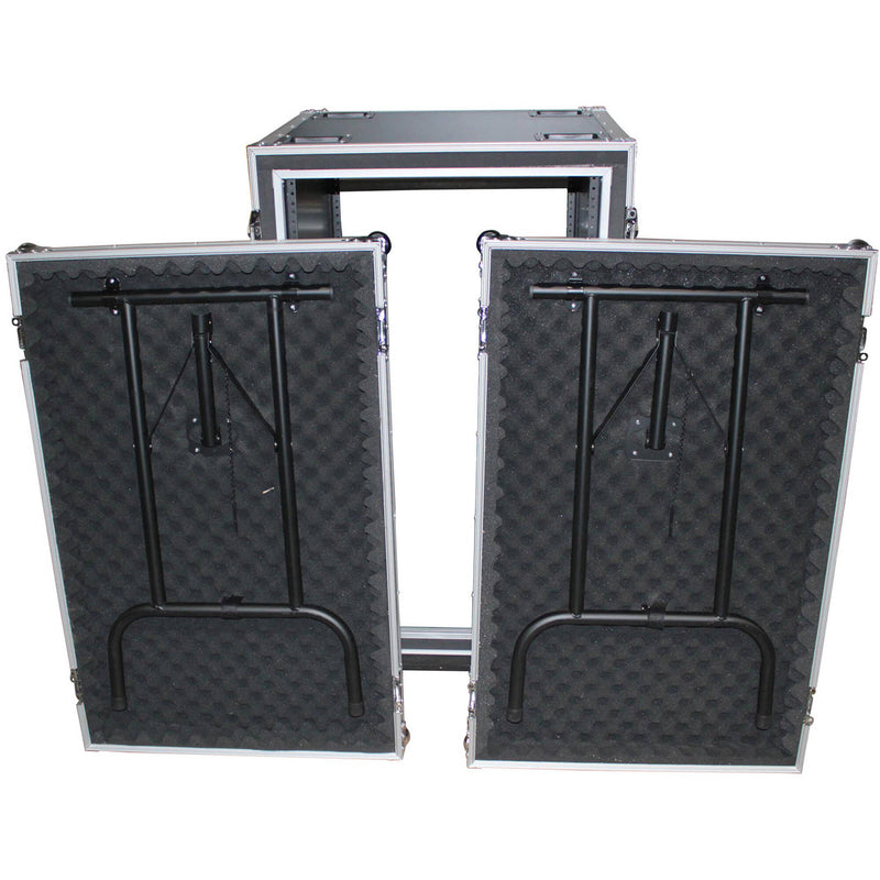 ProX 18U Vertical Amp/Rack, 24" Deep, 4 Casters with Side Table