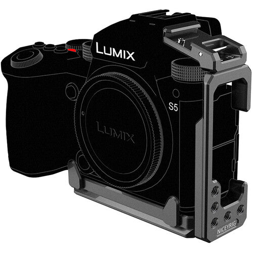 Niceyrig L-Bracket for Panasonic Lumix S5 Camera with Detachable Cold Shoe Mount