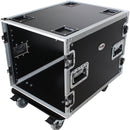 ProX 10U Vertical Rack Mount Flight Case 24" Deep with Casters