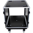 ProX 10U Vertical Rack Mount Flight Case 24" Deep with Casters