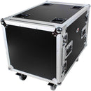 ProX 10U Vertical Rack Mount Flight Case 24" Deep with Casters