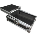 ProX Universal 12" Large-Format DJ Mixer Flight Case with Laptop Shelf (Silver on Black)