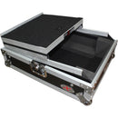 ProX Universal 12" Large-Format DJ Mixer Flight Case with Laptop Shelf (Silver on Black)